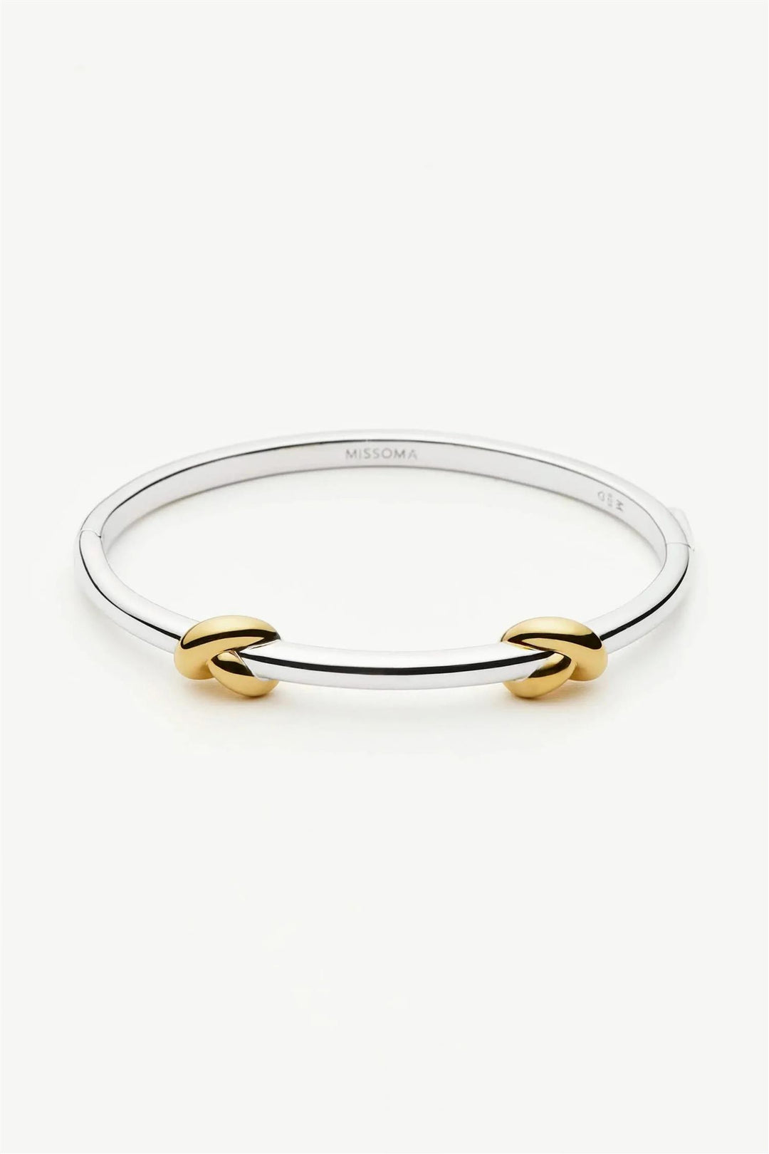 Lucy Williams Knot Hinged Bangle Silver/Gold