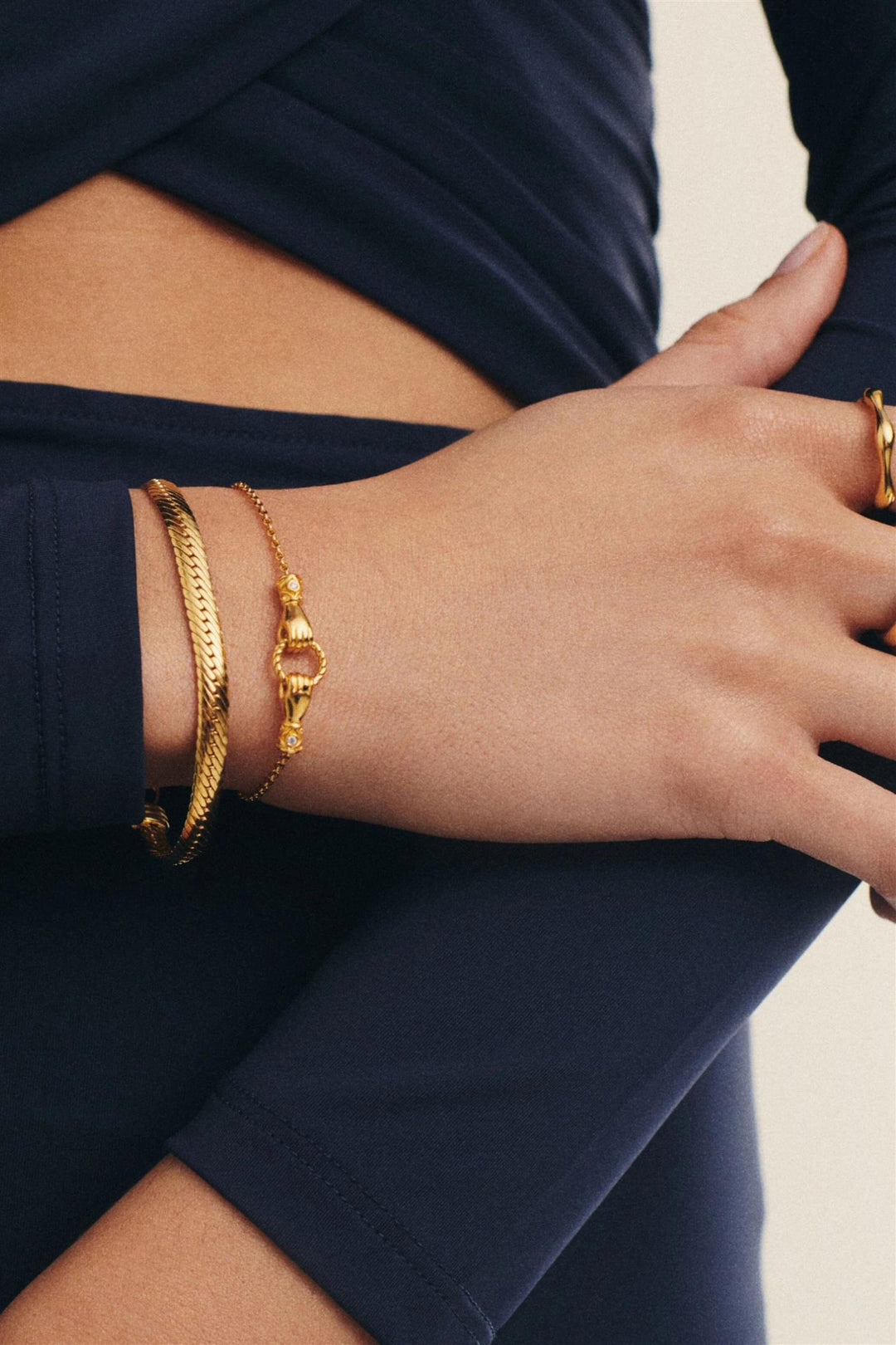 Harris Reed In Good Hands Slider Bracelet Gold