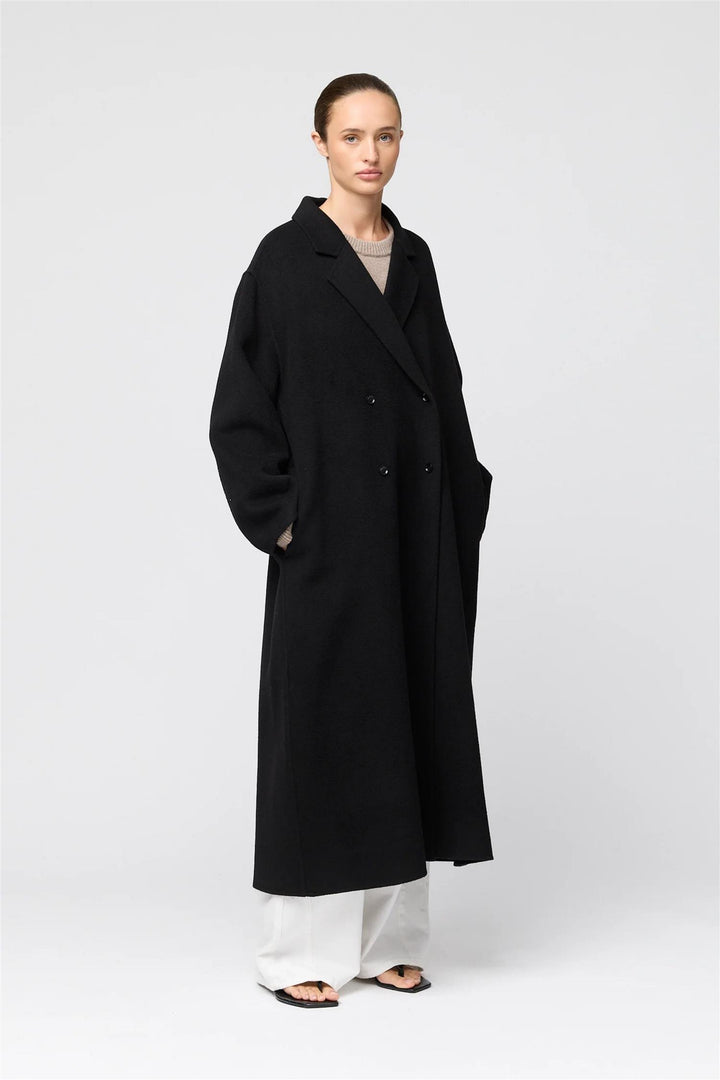 Doublé Wool Lounge Coat Jet Black