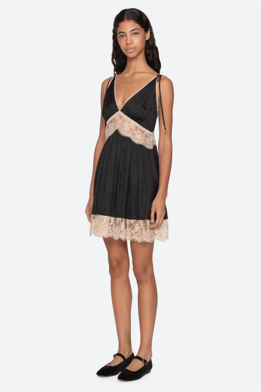 Ethel Solid Mini Dress Black