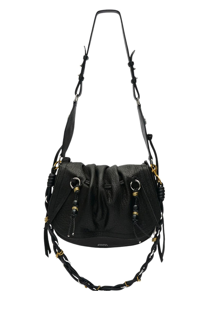 Bolton Leather Shoulder Bag Black/Silver
