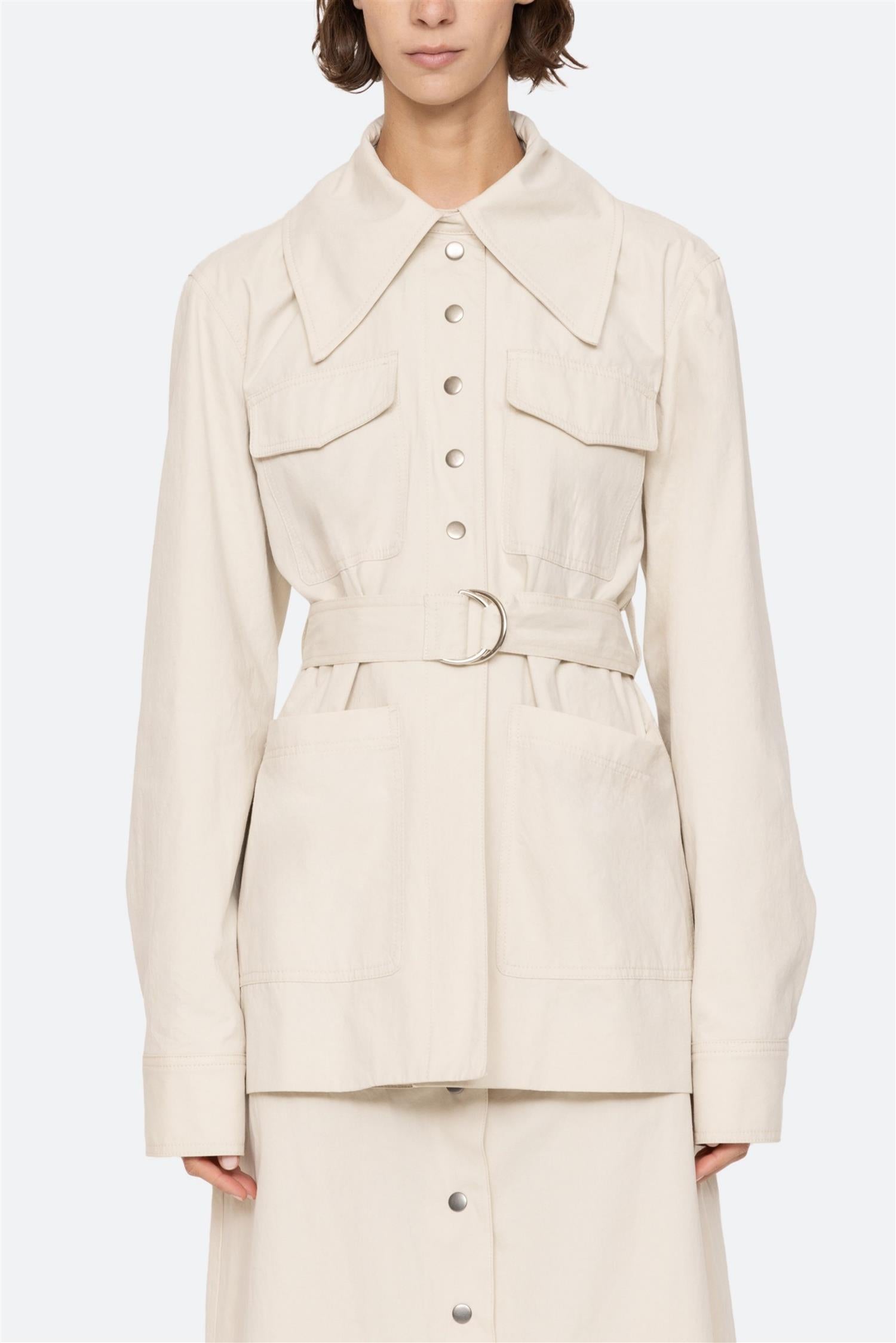 Adele Sportswear Belted Jacket Oat – DenDama