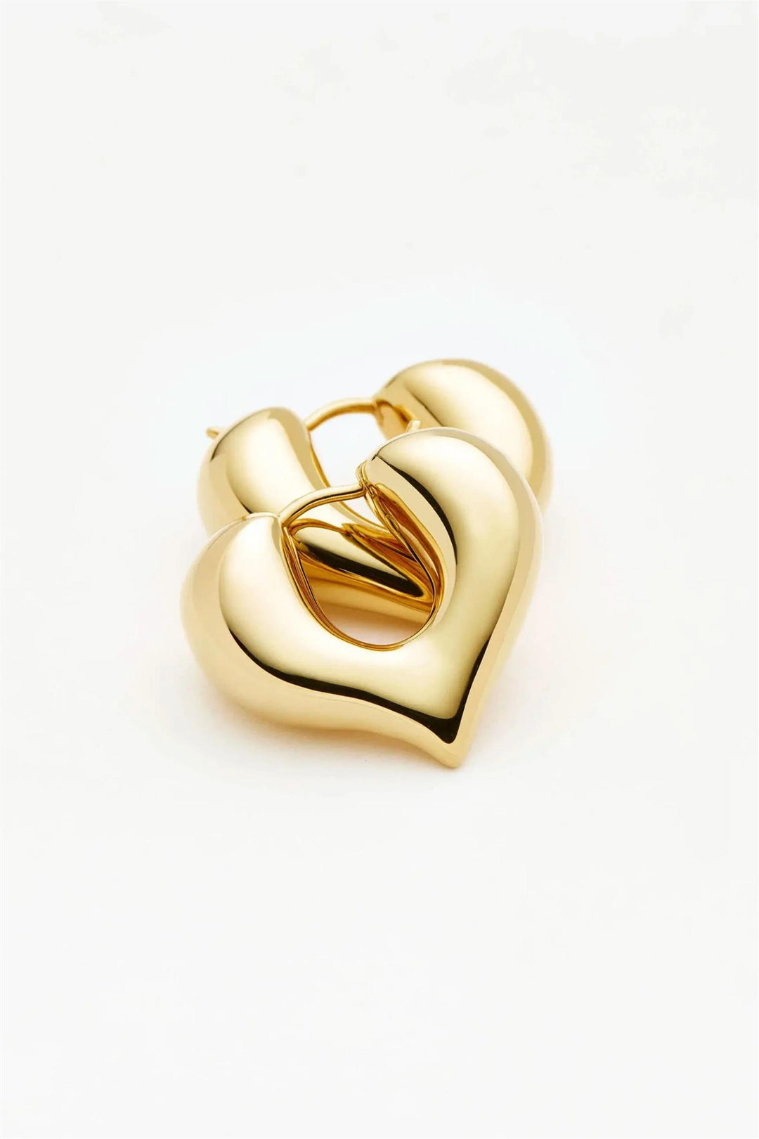 Molten Heart Medium Hoop Earrings Gold