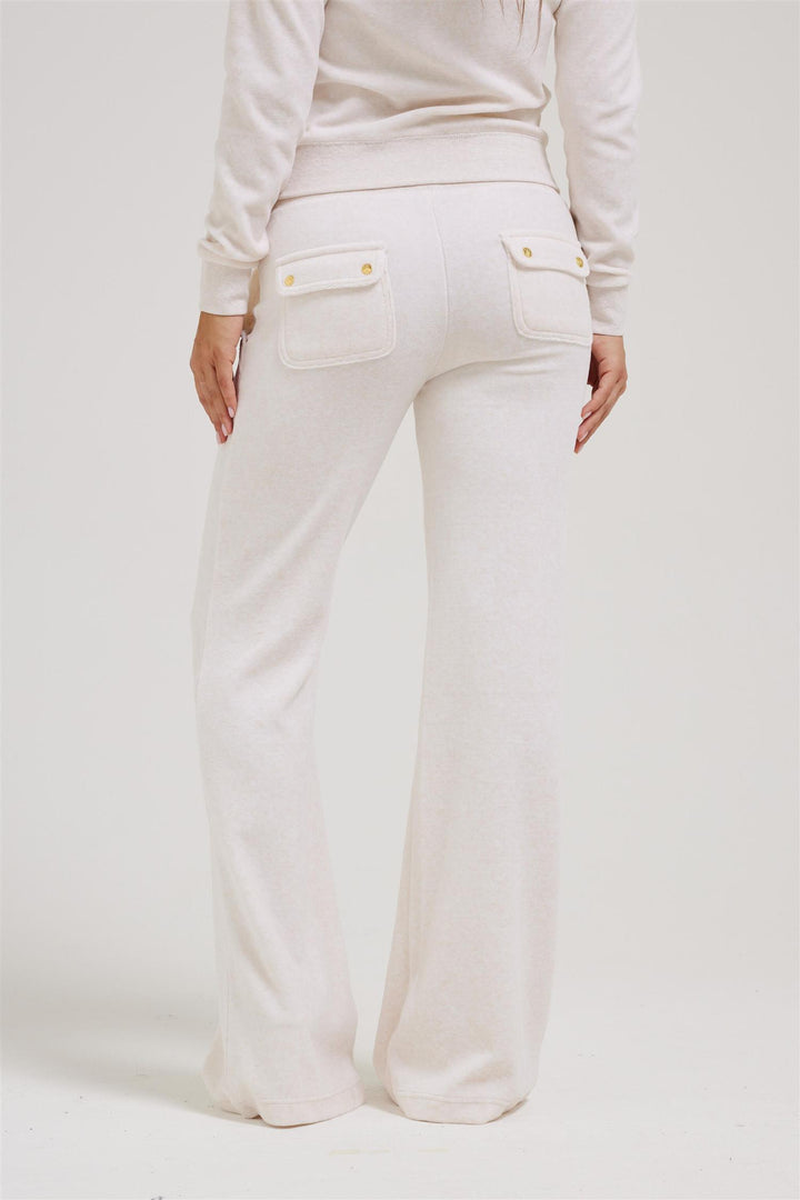 Layla Low Rise Pocketed Velour Pant Oatmeal Marl