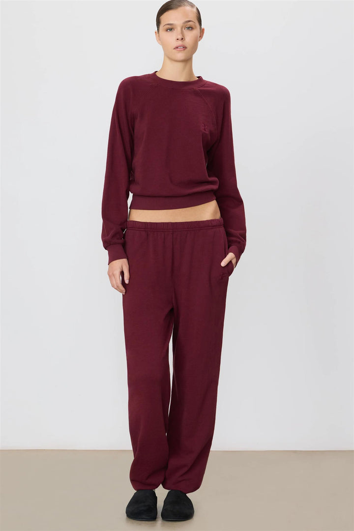 Boyfriend Pocket Sweatpant Oxblood