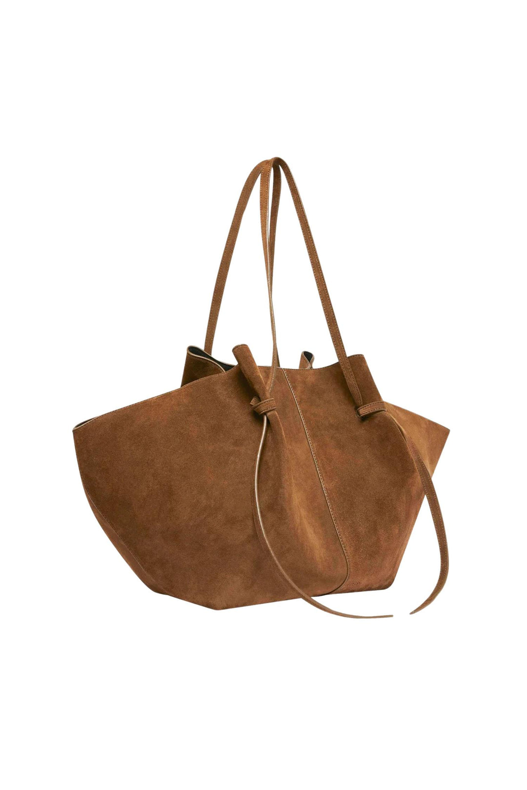 Large Mochi Suede Leather Cognac