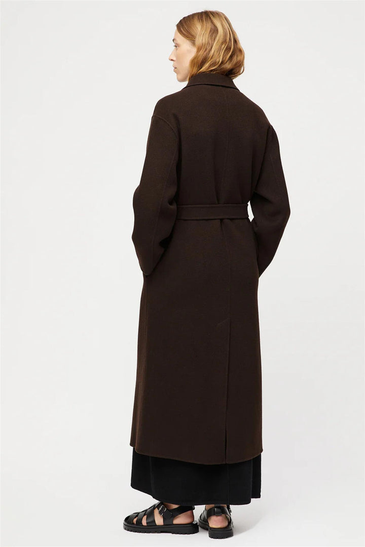 Double Wrap Coat Molé Brown