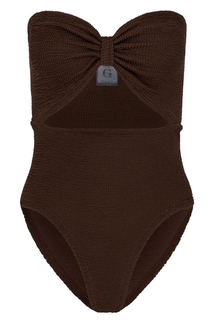 Alana Crinkle Swimsuit Metallic Chocolate