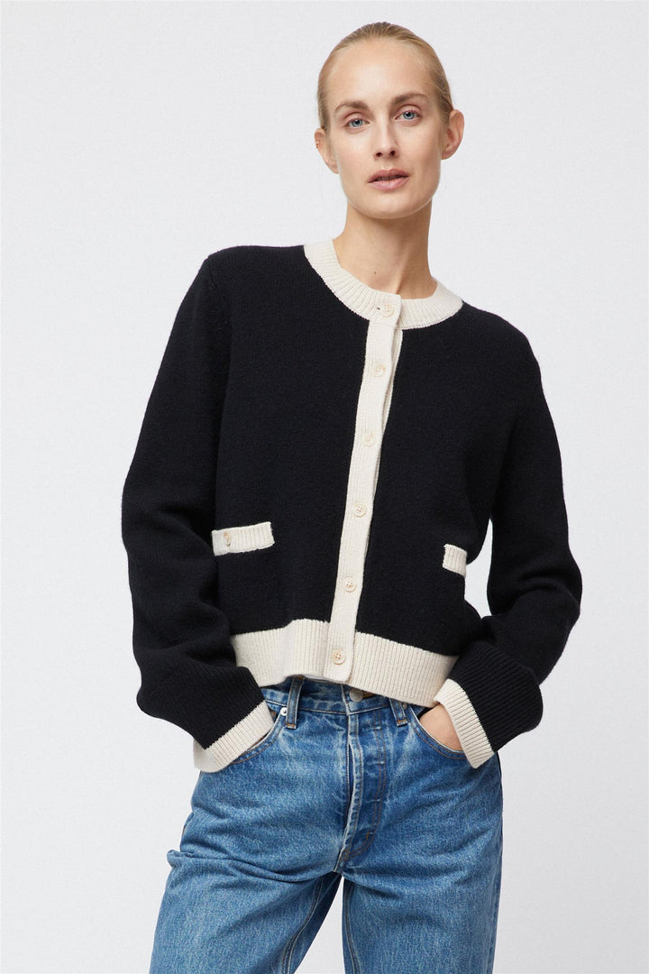 Structured Wool Cardigan Black Buttermilk