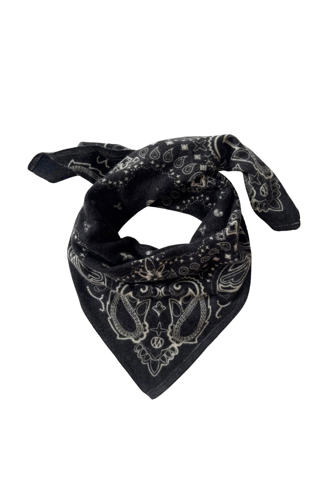 Cashmere Paisley Scarf 65 cm. Black