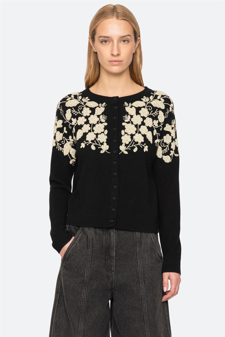 Shiloh Embellished Long Sleeve Cardigan Black