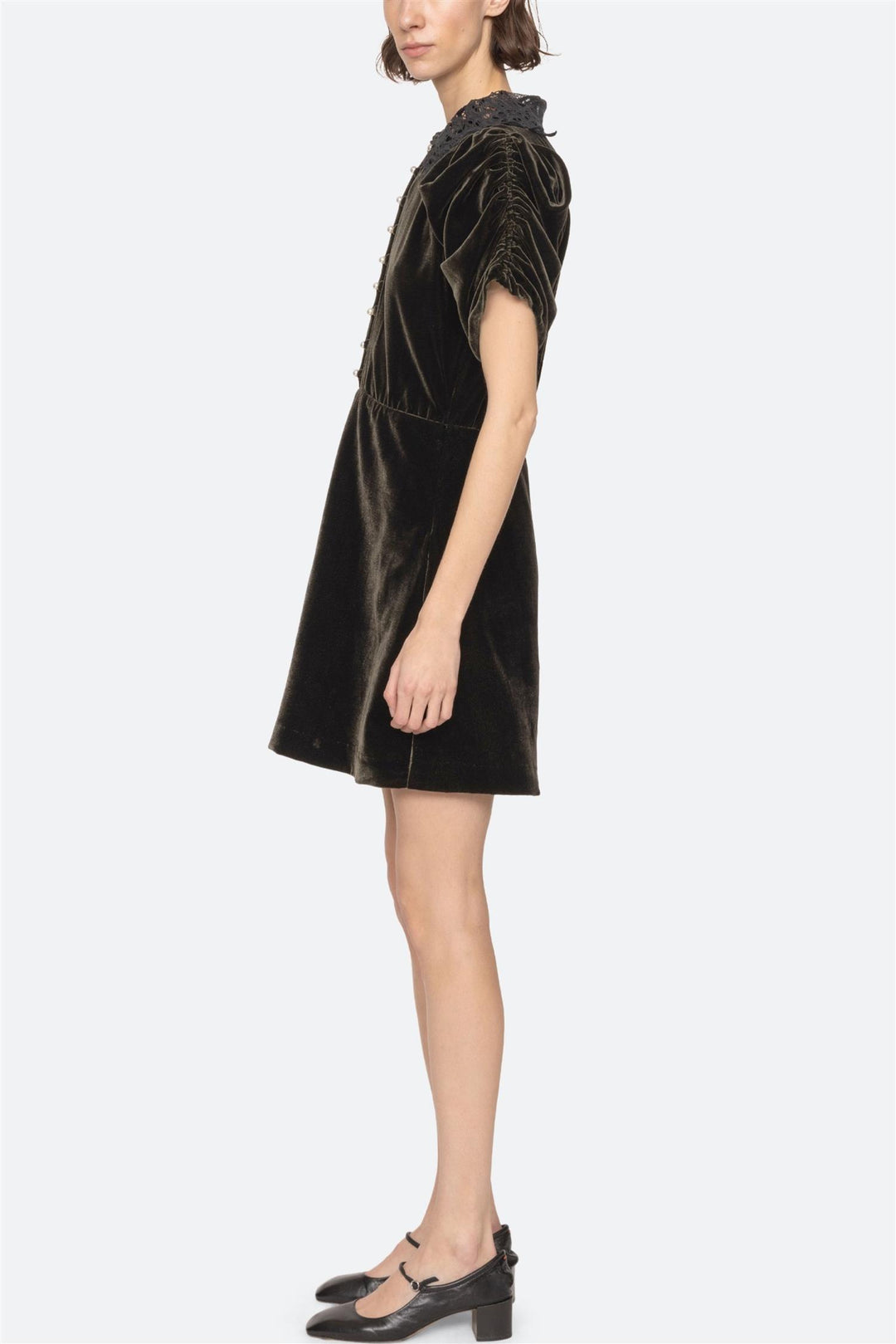 Norabelle Short Sleeve Mini Dress Olive