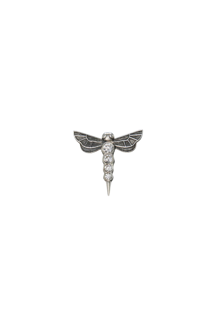 Dragonfly Ear Stud - Oxidized Silver