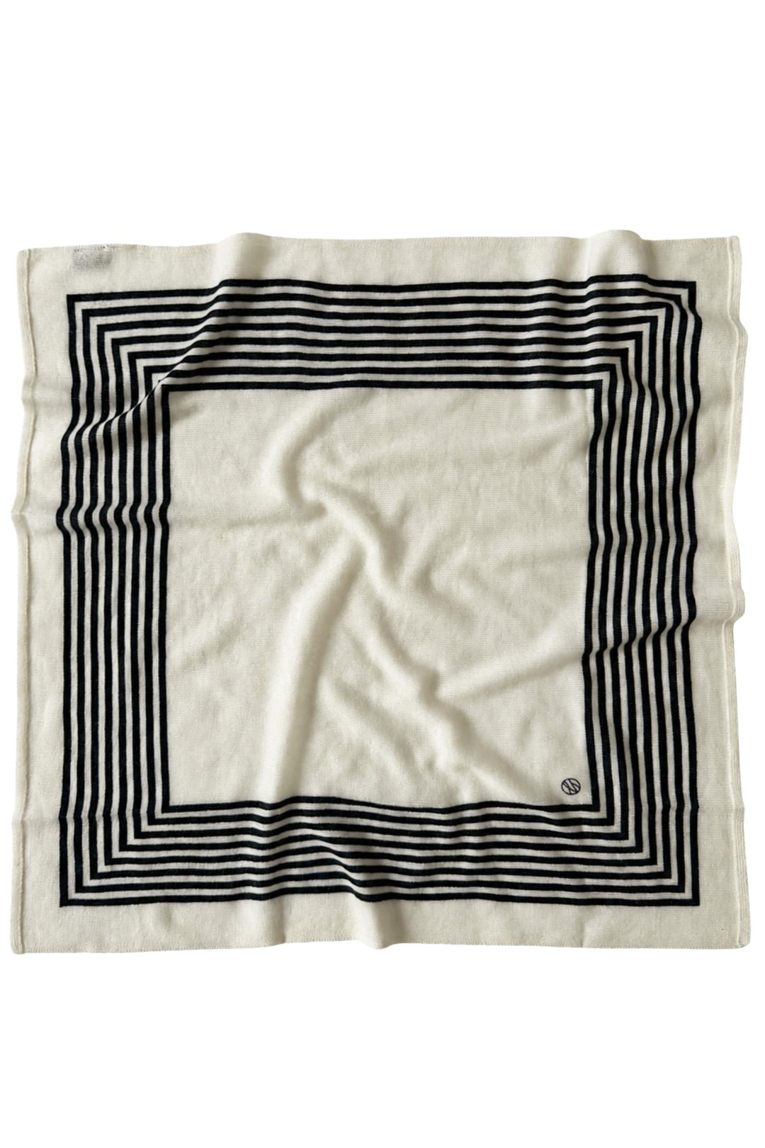 Cashmere Striped Scarf 65 cm. Cream