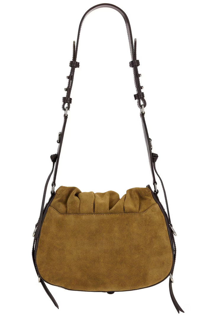 Bolton Suede Leather Shoulder Bag Taupe
