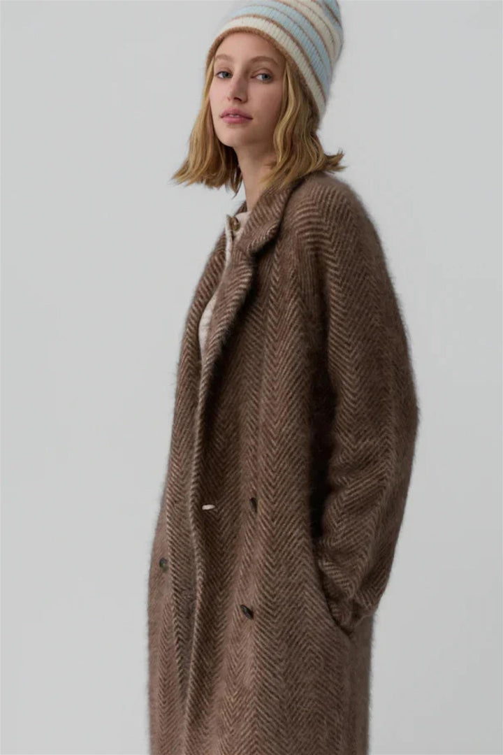 Grizzly Double Breasted Coat Chestnut/Taupe