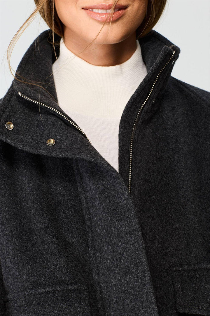 Wool/Silk ShortJacet Antracite