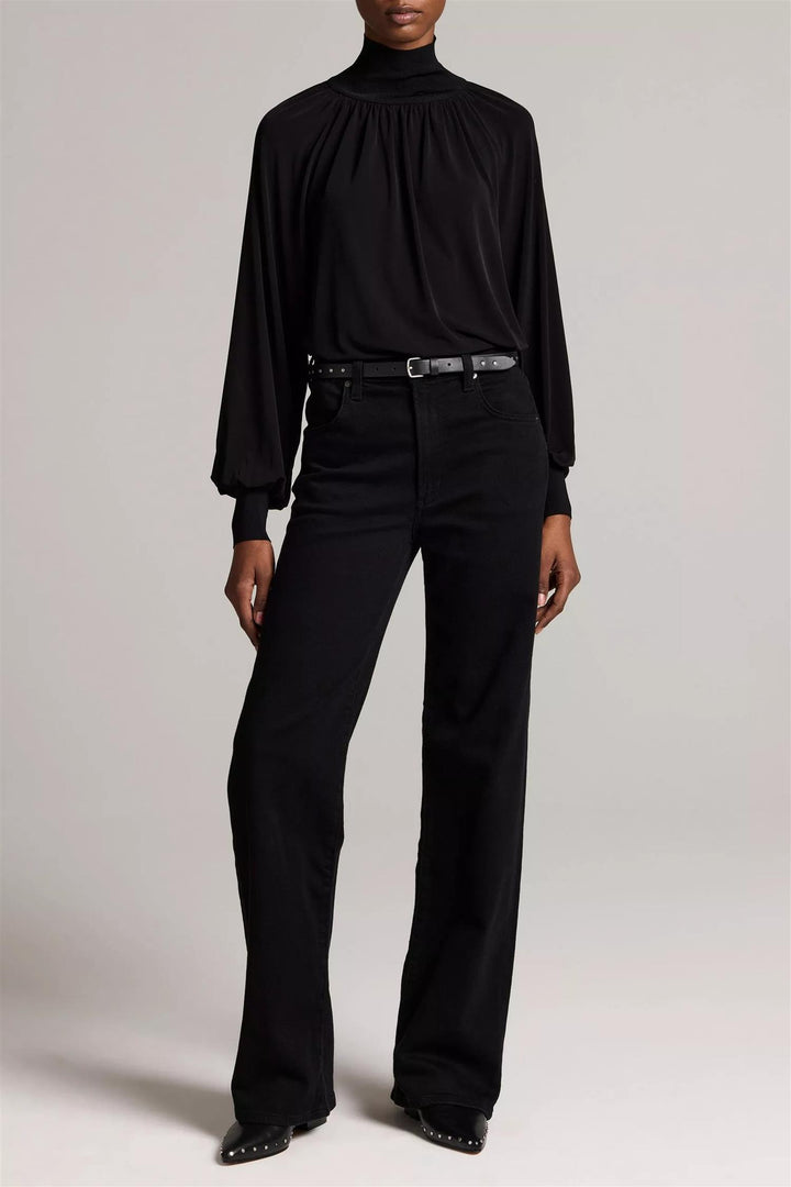 Longsleeve Gathered Turtleneck Black