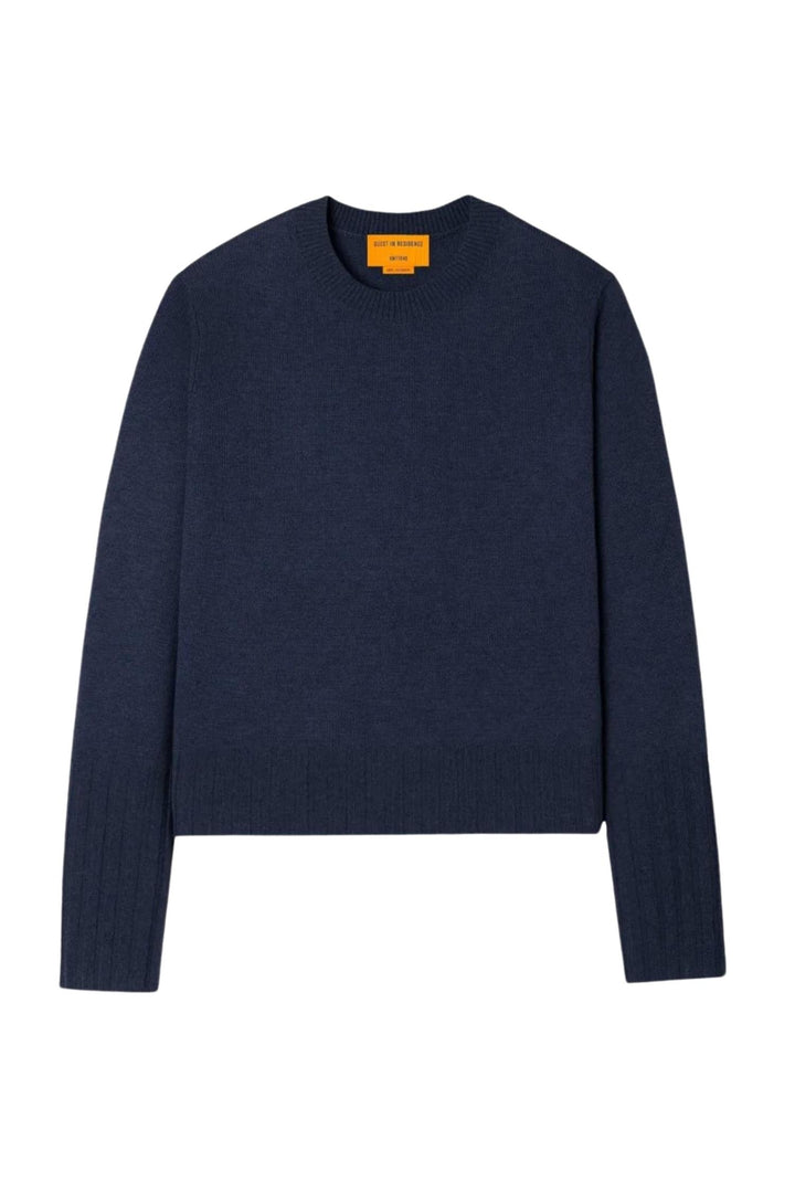 Shrunken Cashmere Crew Midnight