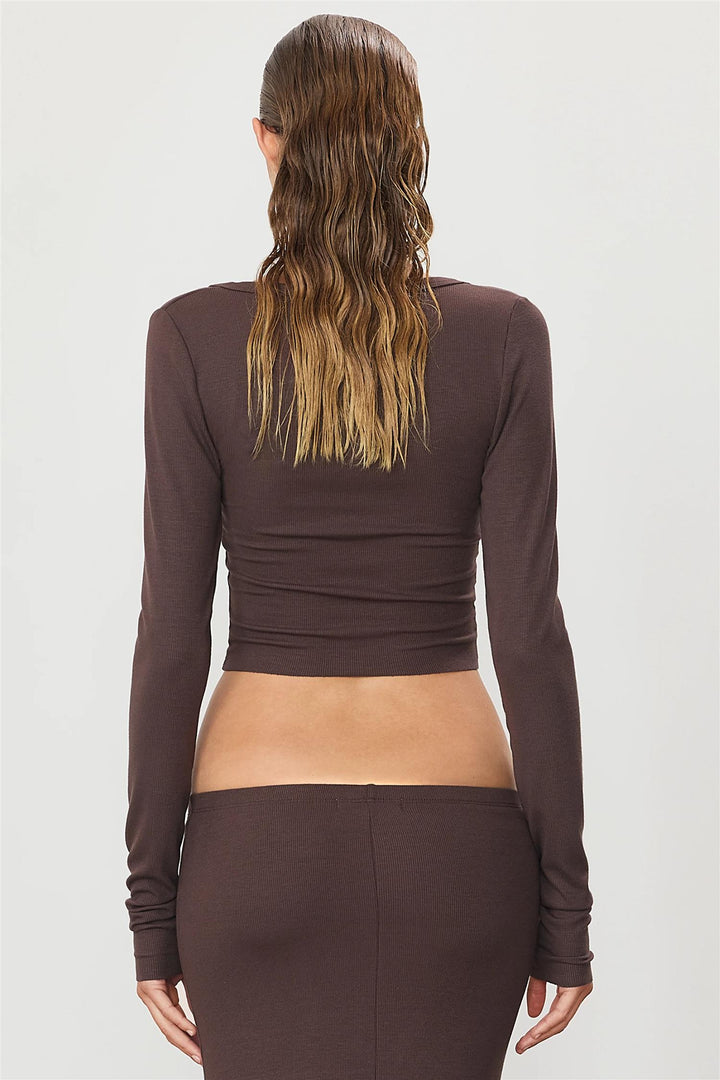 Cropped Cardigan Espresso