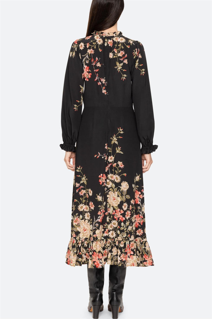 Jolie Print Longsleeve Midi Dress