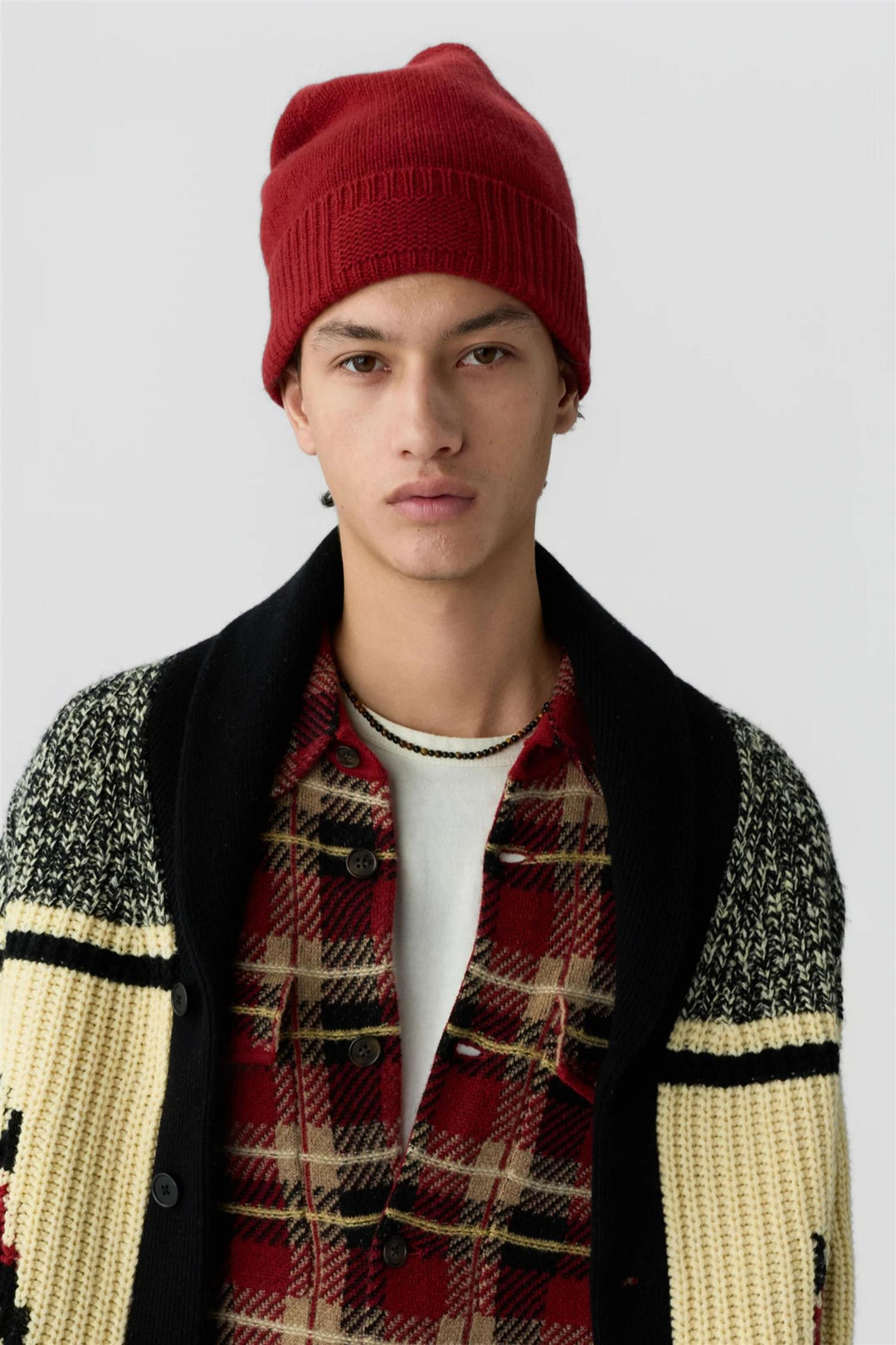 Rib Cuff Beanie Carmine