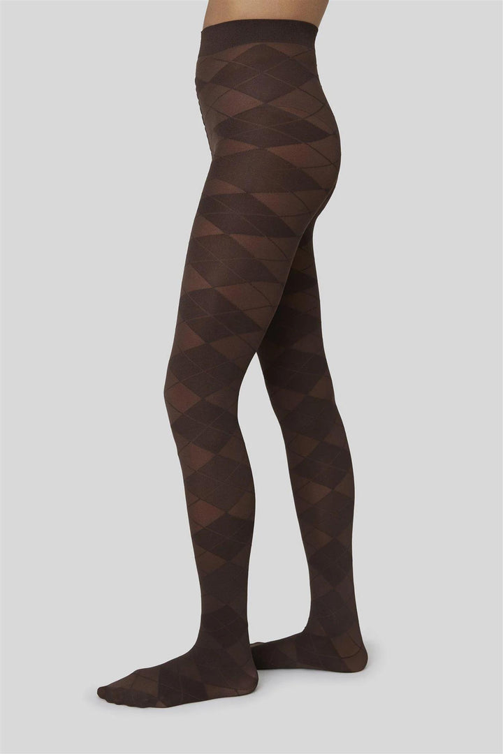 Rebecka Argyle Tights Dark Brown