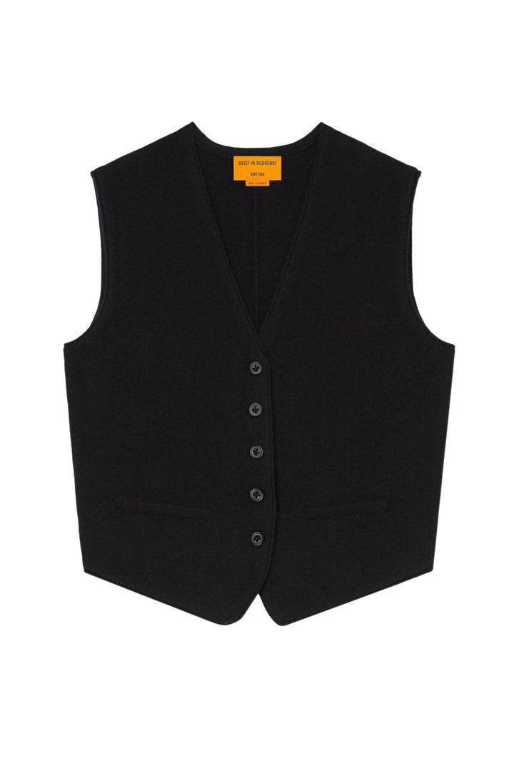 Tailored Vest in Cashmere Black