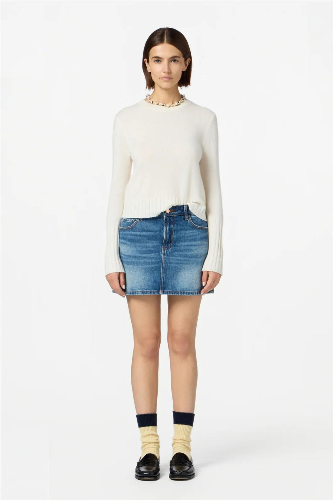 Shrunken Cashmere Crew Cream