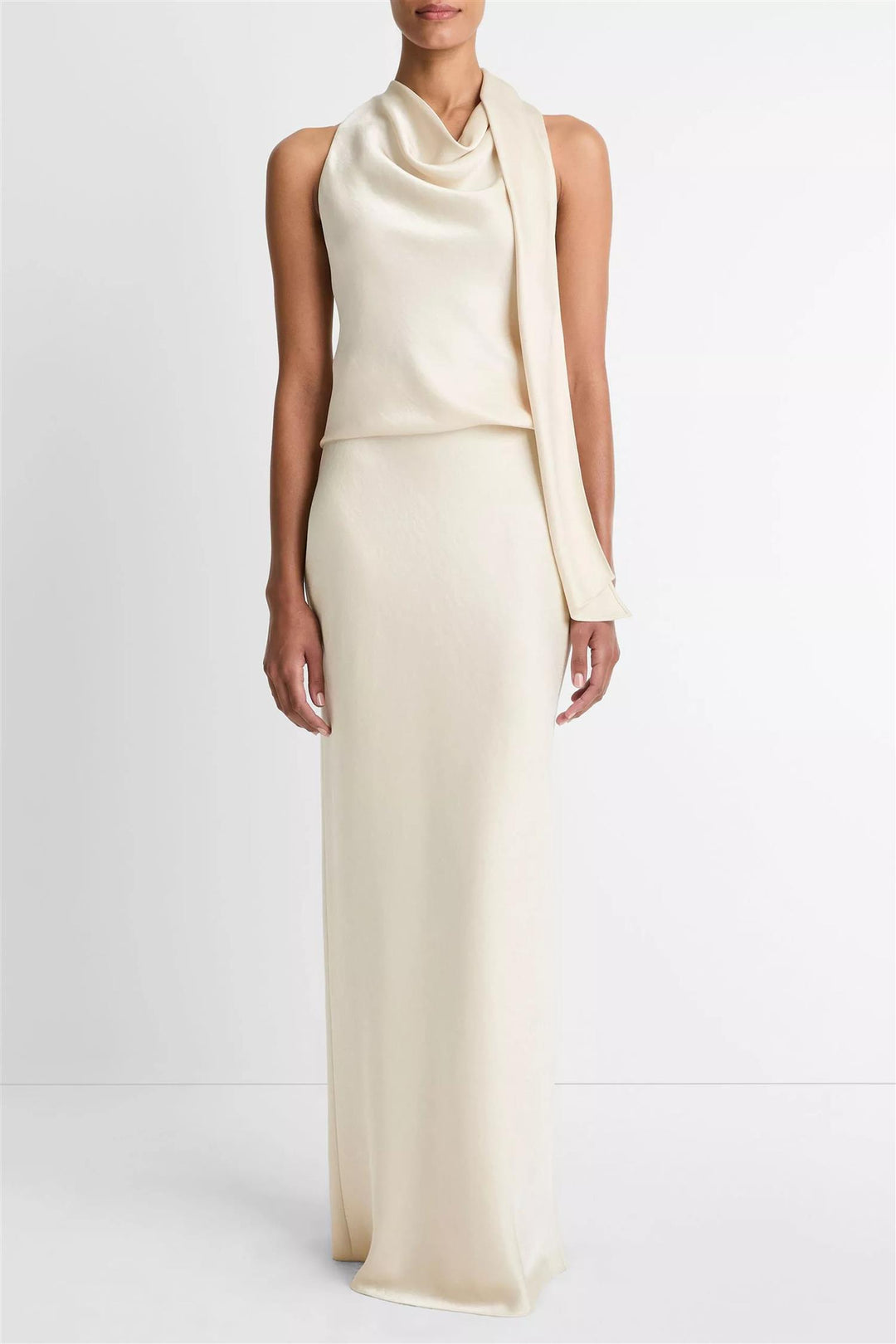 Fluid Satin Scarf Top Bona