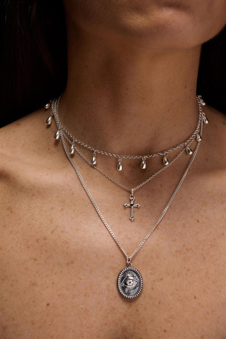 Devotion Necklace - Silver Black Spinel
