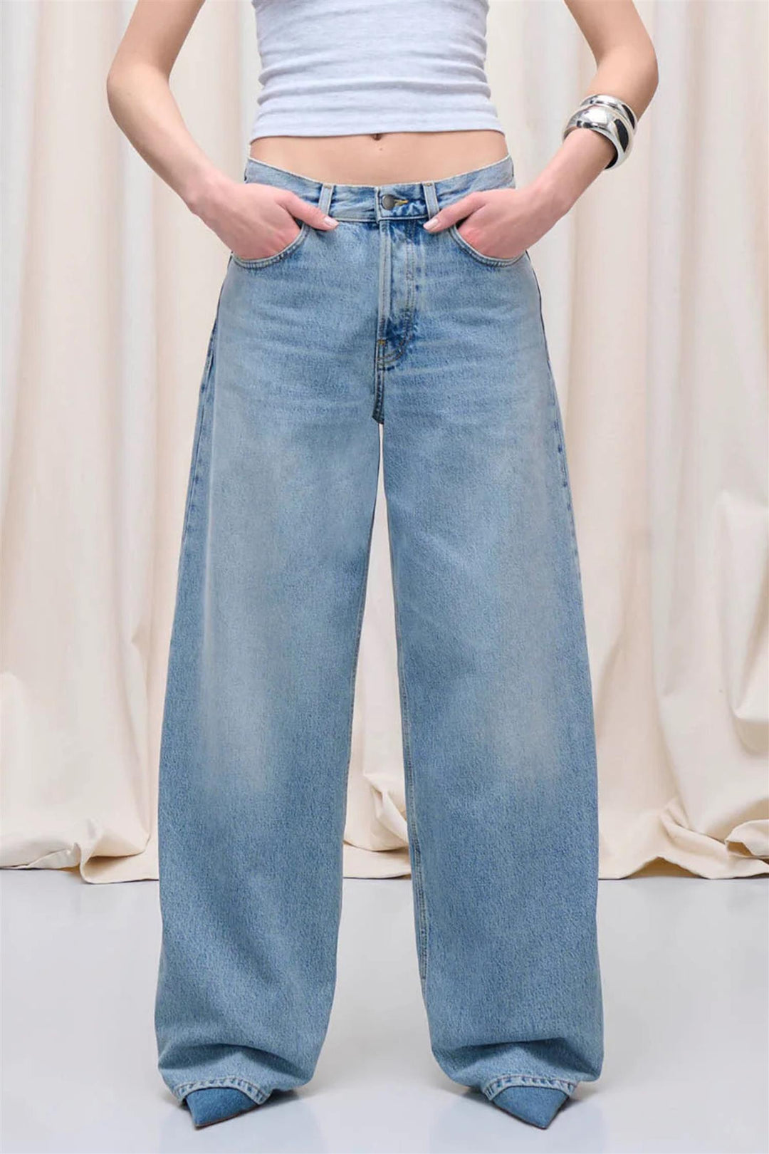 Bethany Mid-Rise Wide-Leg Jean Authentic Wash