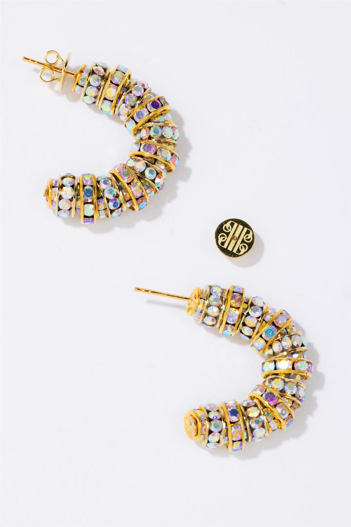 Mini Diamond Hoops Gold