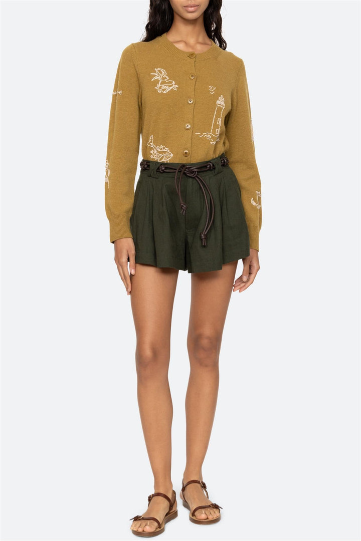 Shai Sportswear Belted Short Army