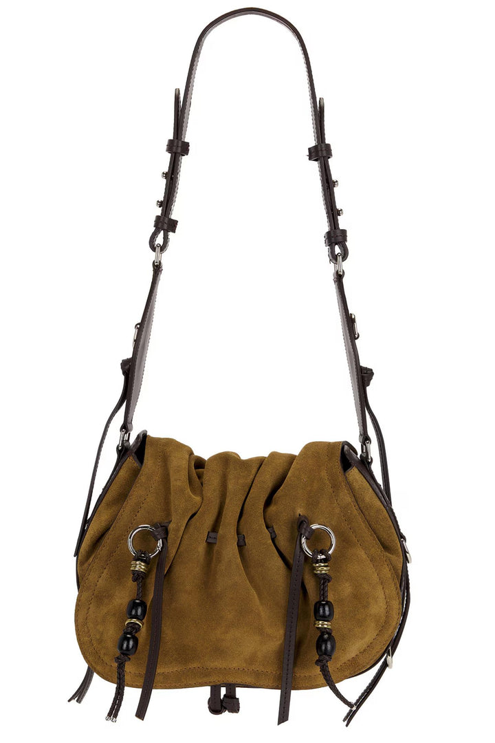 Bolton Suede Leather Shoulder Bag Taupe