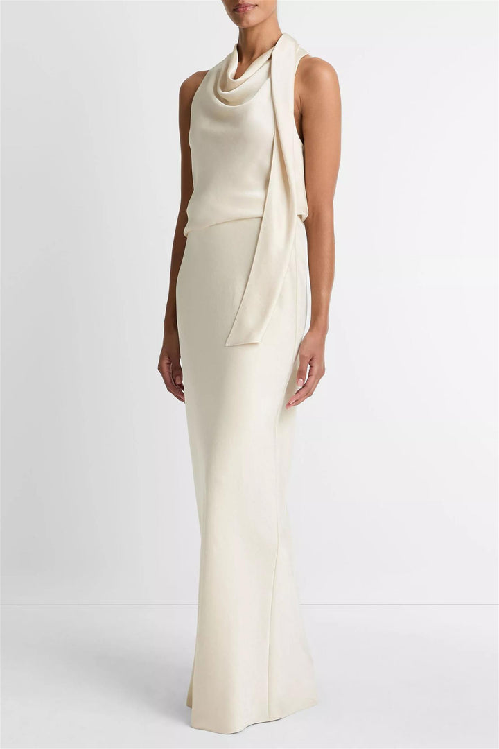 Fluid Satin Bias Column Skirt Bona