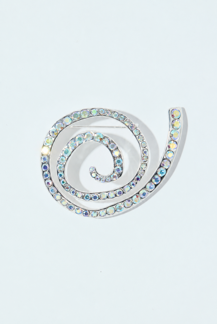 Diamond Dahlia Brooch Silver