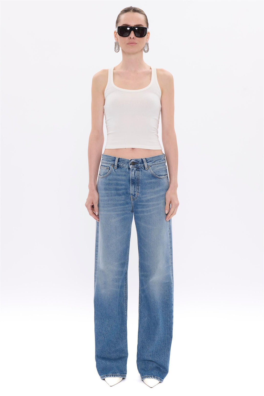 Korea Straight-Length Jeans Nordic Blue