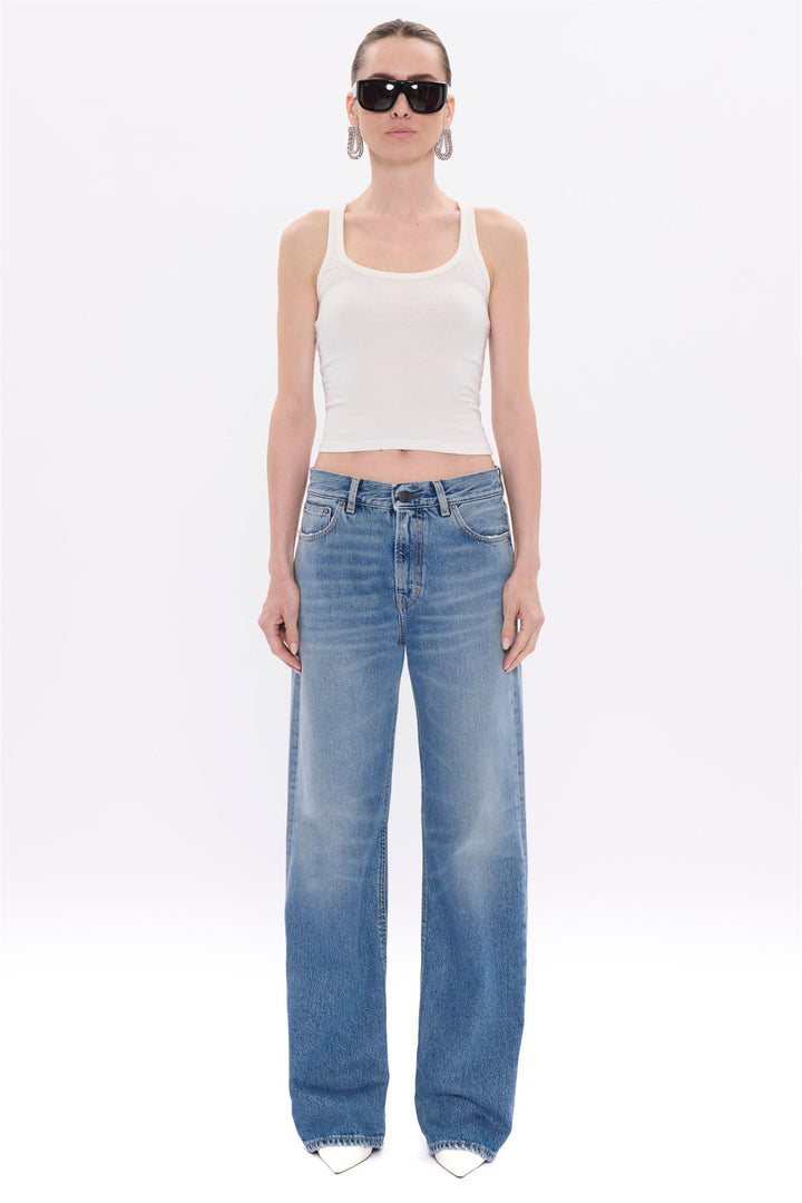 Korea Straight-Length Jeans Nordic Blue