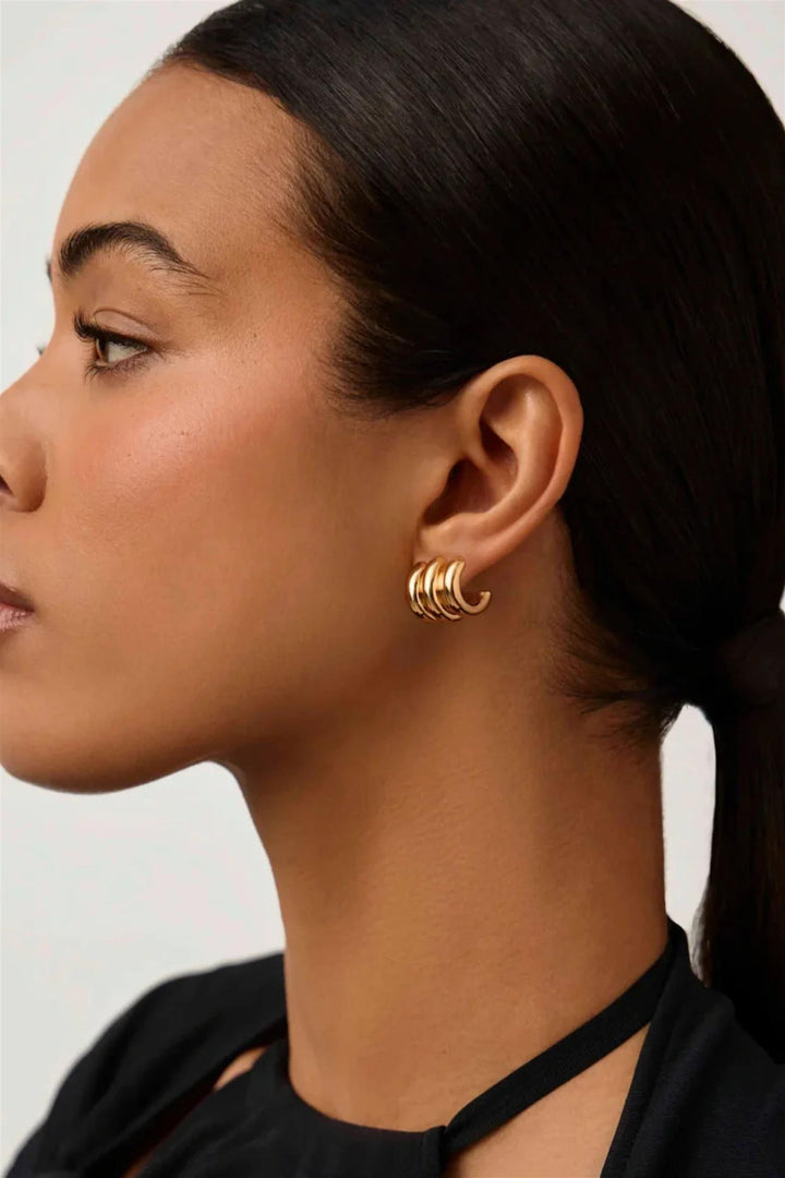 Chubby Triple Small Hoop Earrings