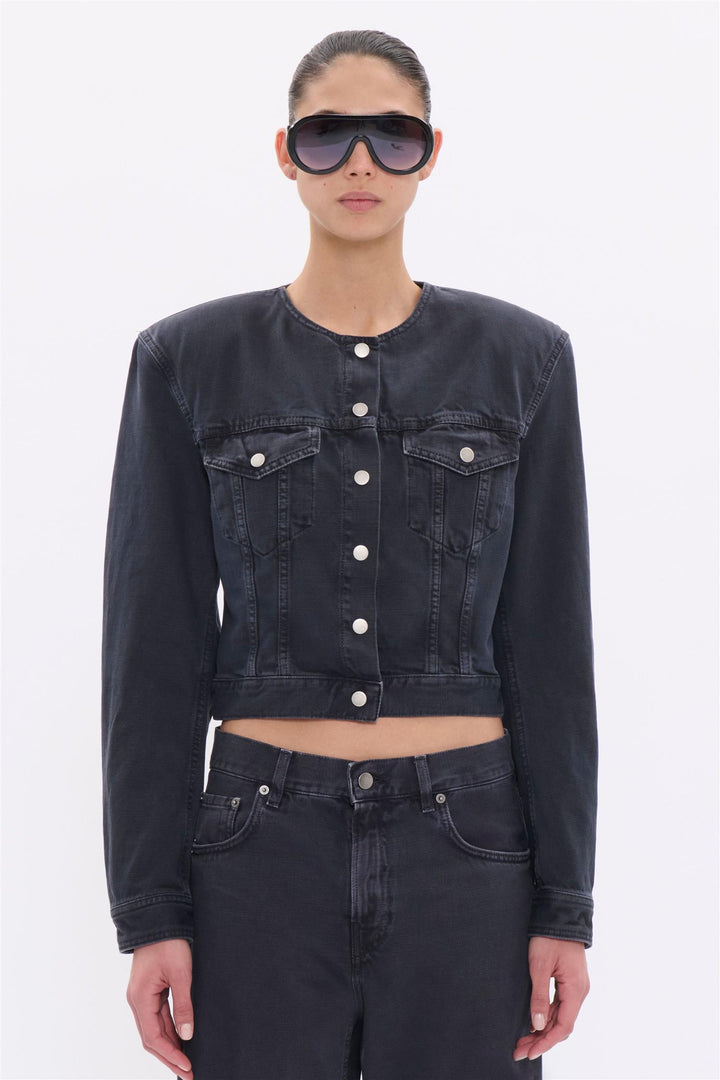 Shirley Cropped Denim Jacket Bull 44 Carbon
