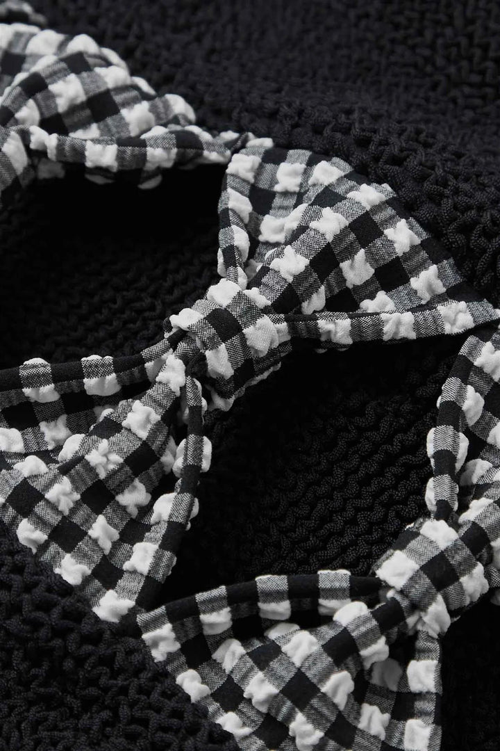 Tiffany Crinkle Swimsuit Black Gingham