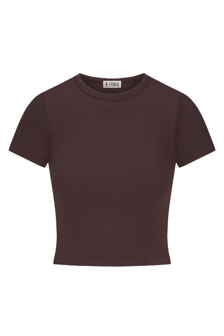 Butter Rib Short Sleeve Baby Tee Espresso