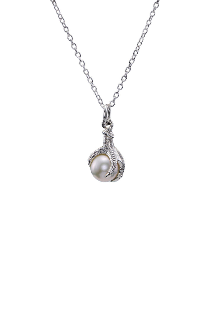 Claw Pearl Necklace - Silver