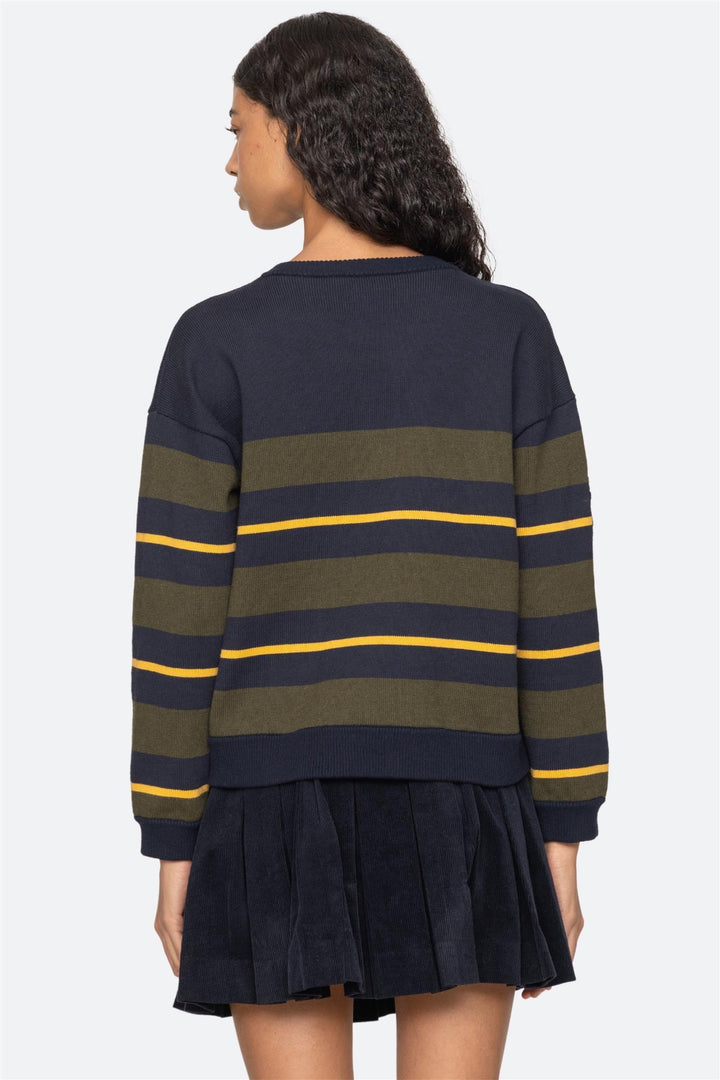 Mina Novelty V-Neck Sweater Green