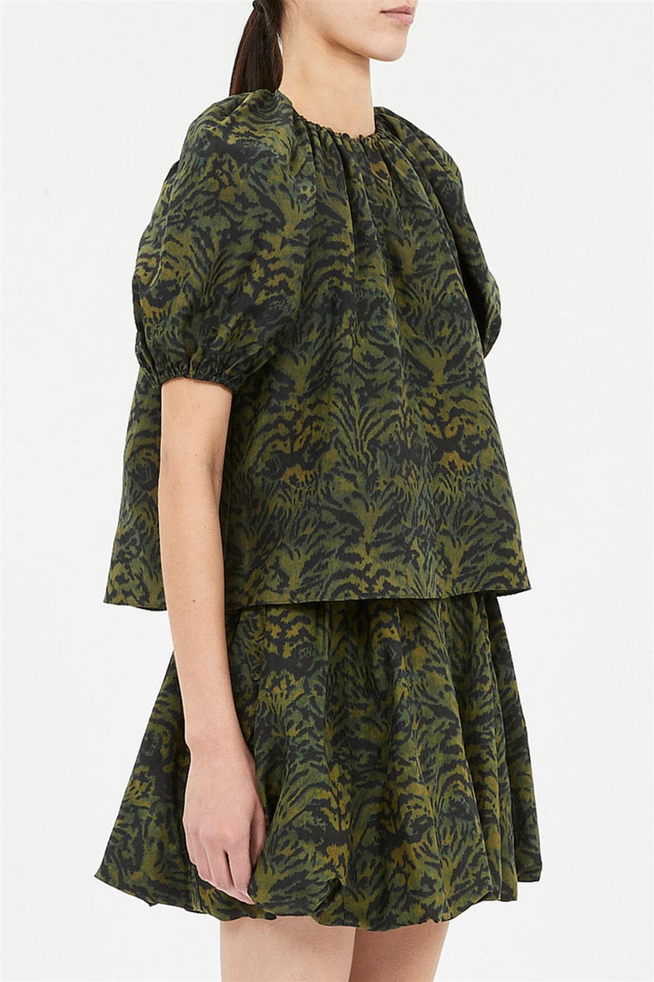 Talie Silk Short Sleeve Blouse Desert Jasper