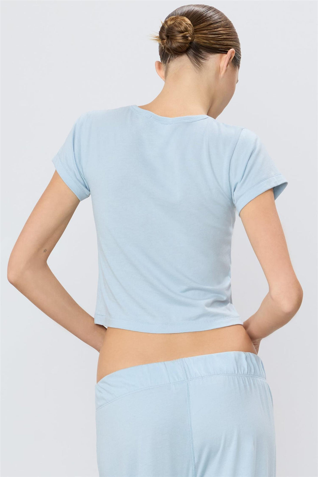 Short Sleeve Baby Tee Dusty Blue