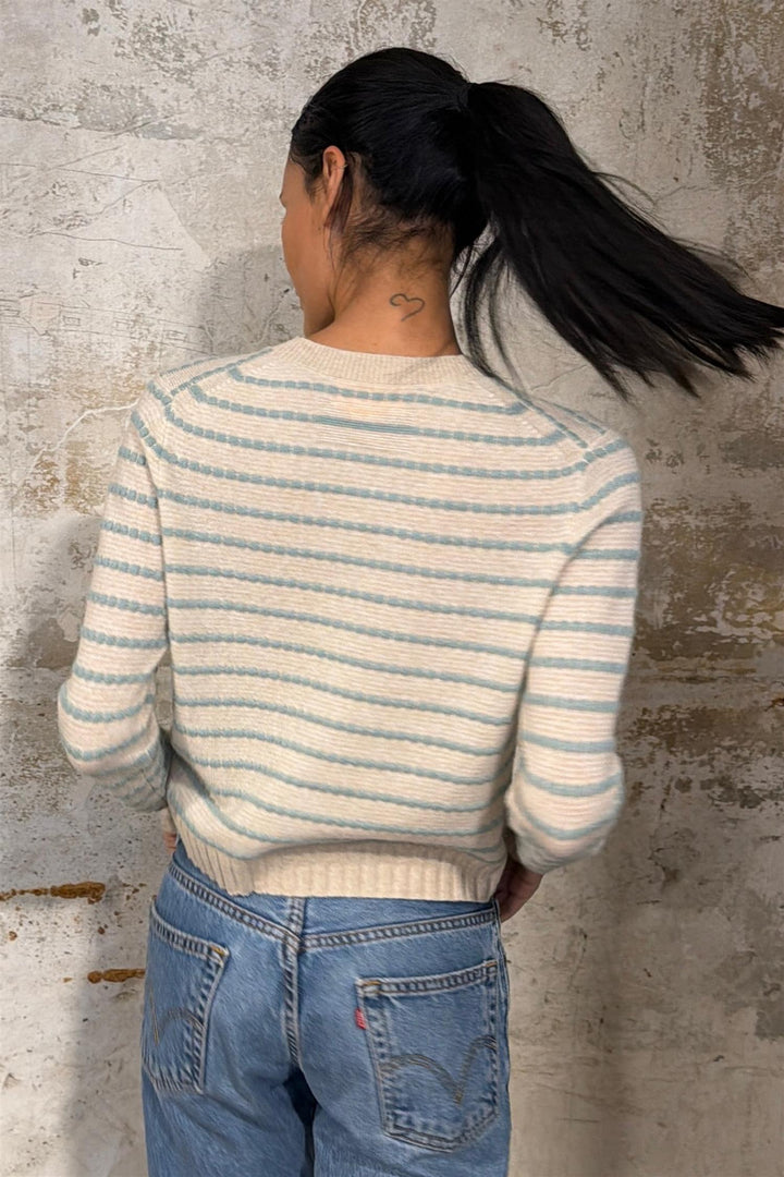 Pebble Stripe Shrunken Crew Sandstone Combo