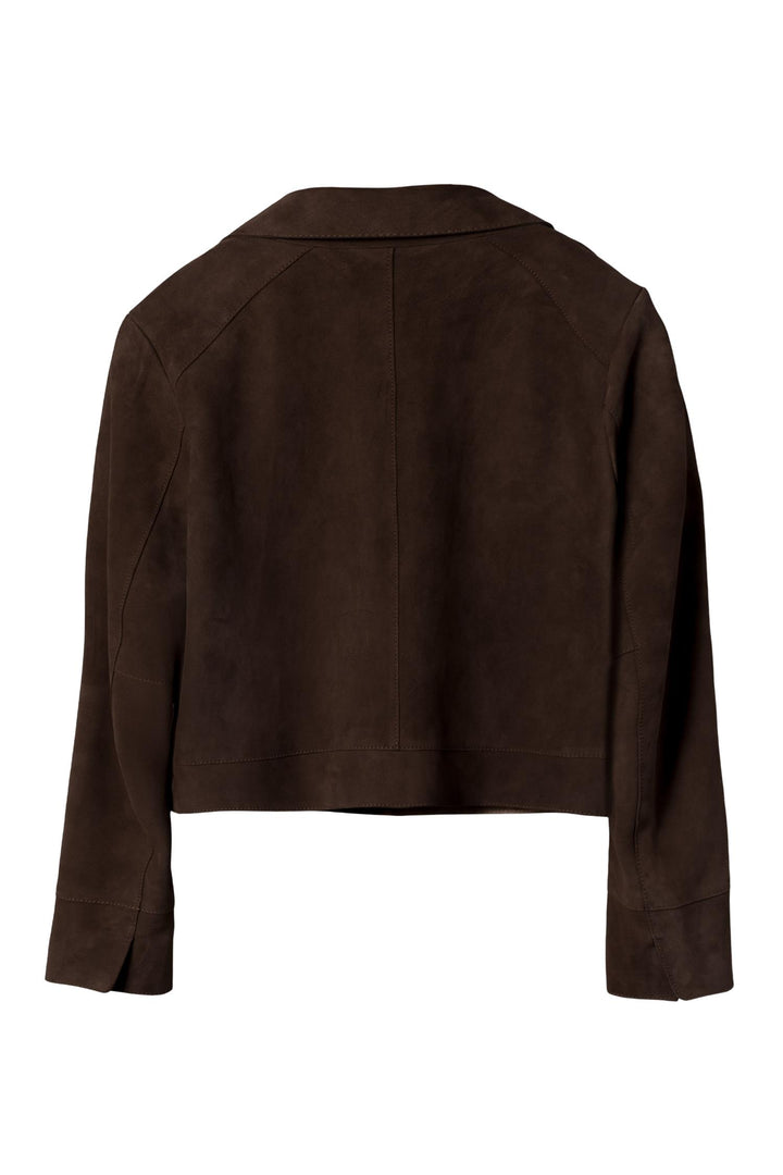 Suede Short Jacket Dark Brown