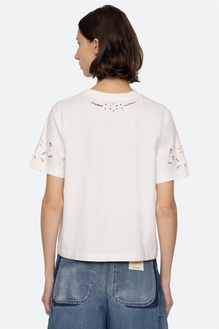 Marie Embroidery T-Shirt White